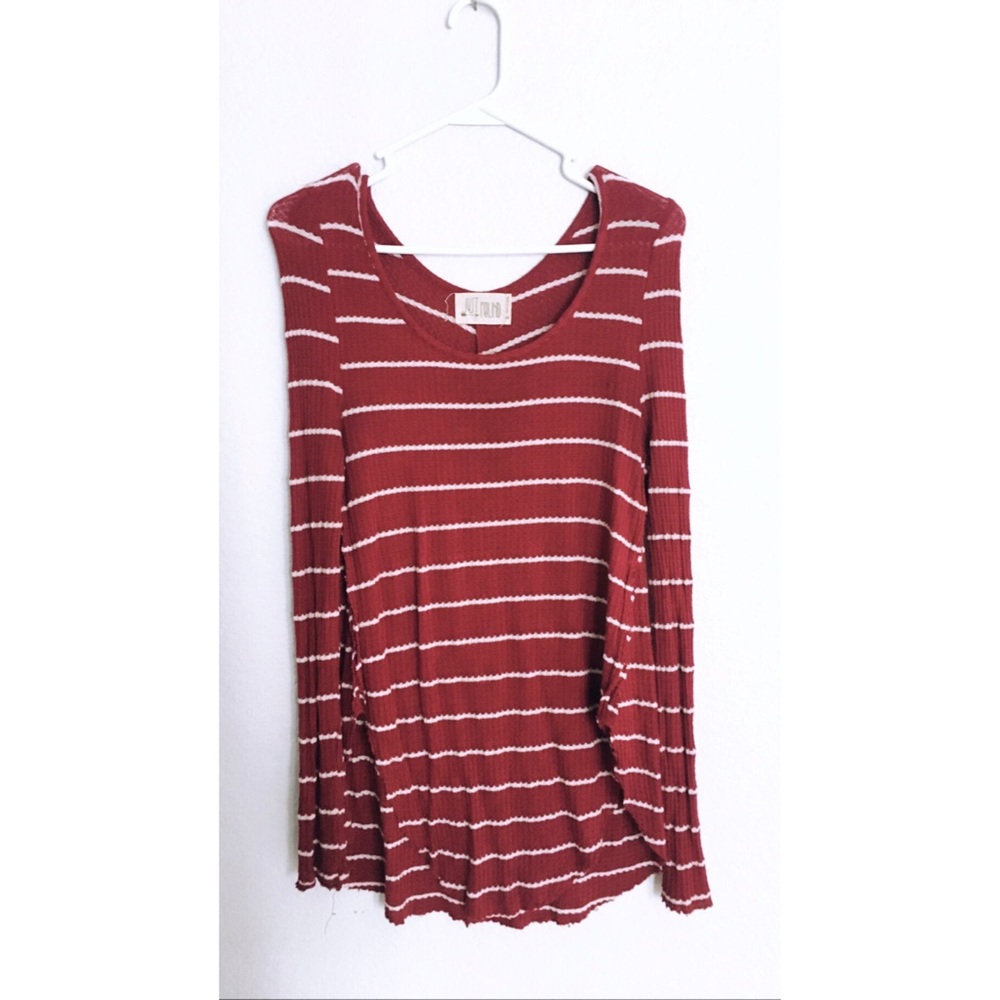 Marroon/Red Stripes Thermal Top